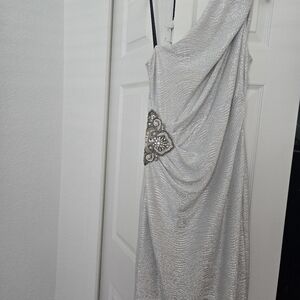 Elegant Silver One-Shoulder Dress